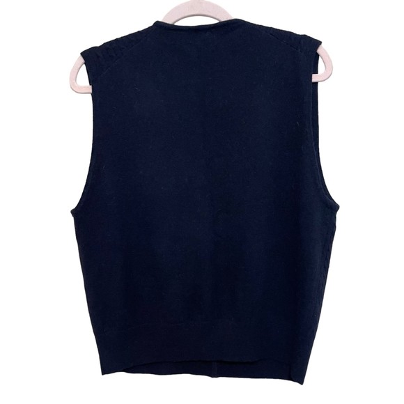 VTG Preswick & Moore Navy Blue Cable Knit Lambswool Angora Sweater Vest Medium - Picture 3 of 6